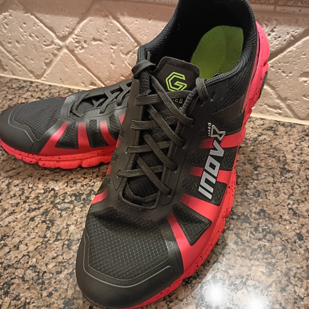 Inov-8 Trailfly G 270 Mens 12 Trail Running Shoes Black Red Zero Drop G-Grip
